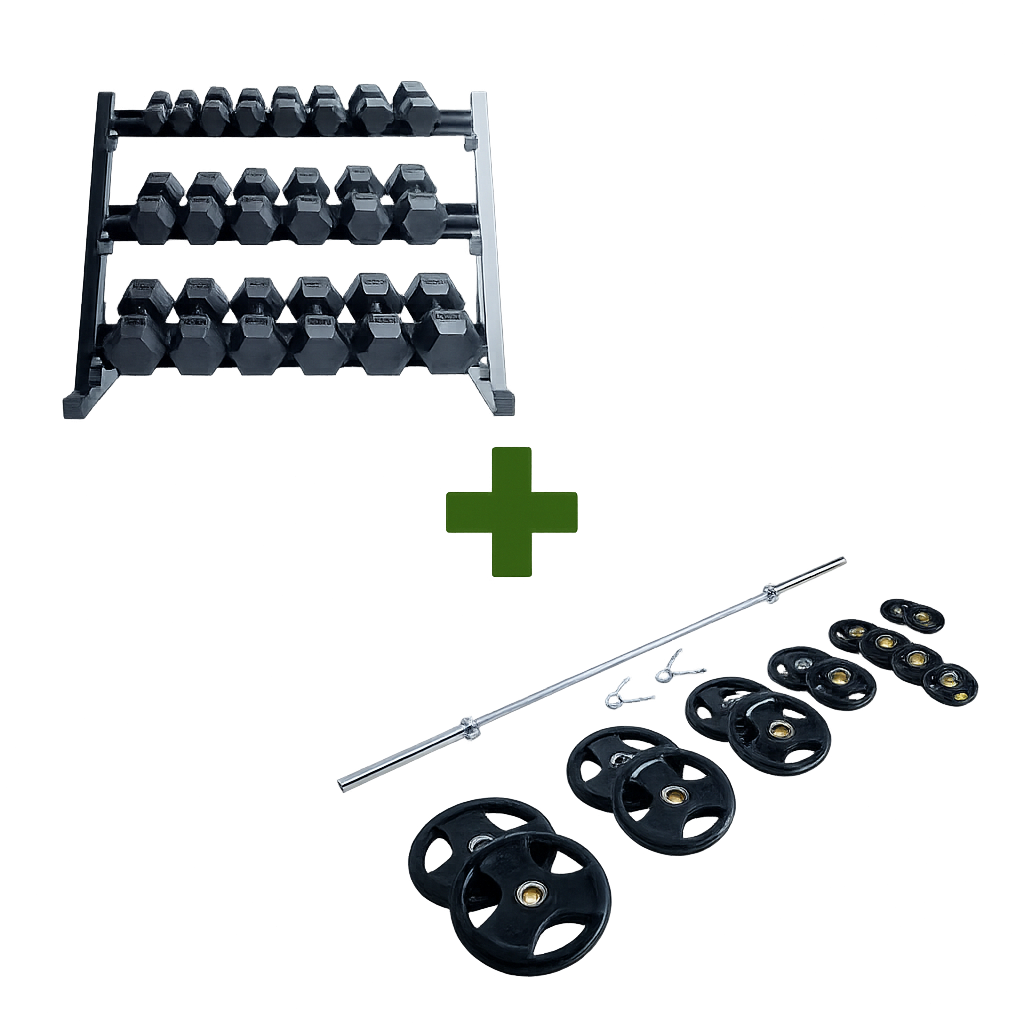 5-50 lb Dumbbell Set + 300 lb Plate Set