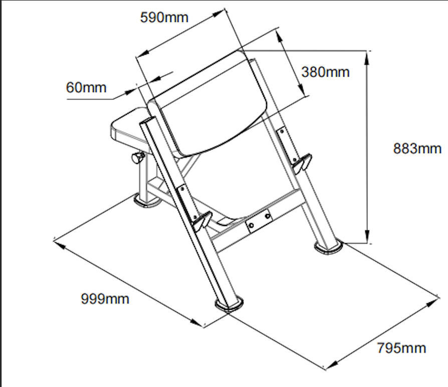Elite Commercial Preacher Curl Bench