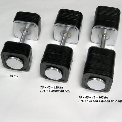 Quick-Lock Adjustable Dumbbell System - 165 lbs Add-On Kit