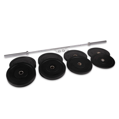 Rubber HD Olympic Bumper Plate + Bar Set