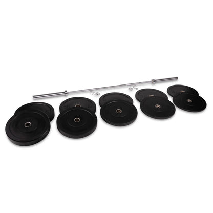 Rubber HD Olympic Bumper Plate + Bar Set
