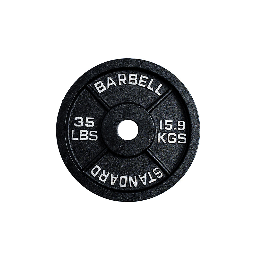 300 lb Cast Iron Olympic Plate + Bar Set