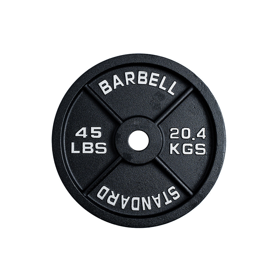 300 lb Cast Iron Olympic Plate + Bar Set