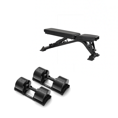 Adjustable Dumbbell Set + Elite FID 2.0 Bench Bundle