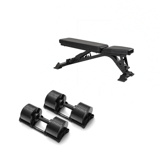Adjustable Dumbbell Set + Elite FID 2.0 Bench Bundle