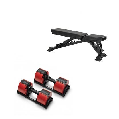 Adjustable Dumbbell Set + Elite FID 2.0 Bench Bundle