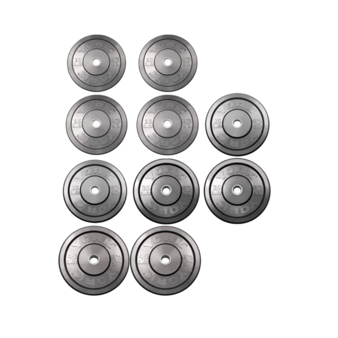 260lb Rubber Training Bumper Plate Set