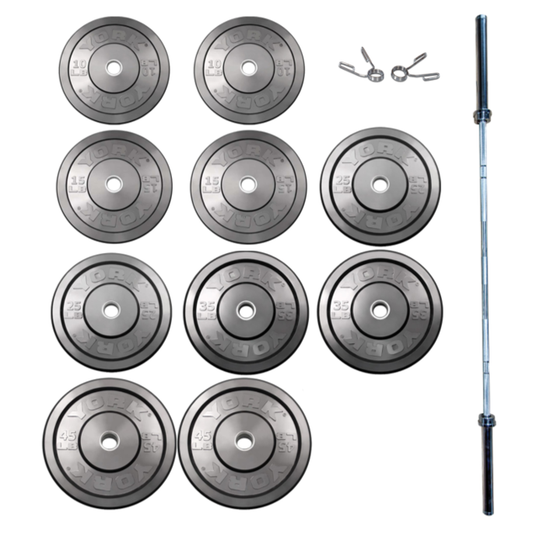 305lb Rubber Training Bumper Plate Set