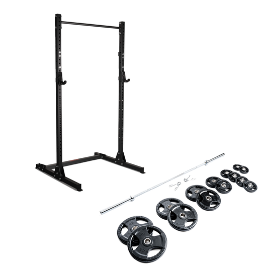 Zenith Half Rack + 300 lb Plate Set Bundle