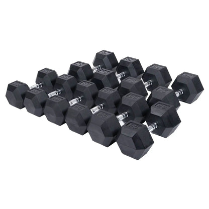 Rubber Hex Dumbbell Set | 55-75 lb