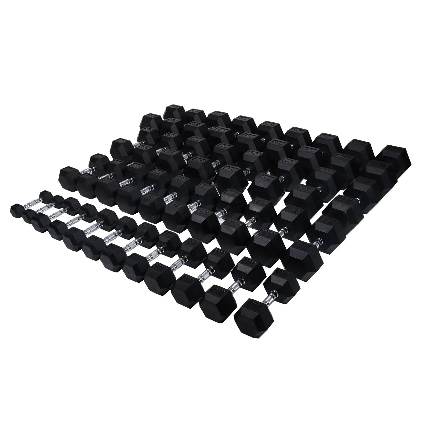 Rubber Hex Dumbbell Set | 5-100lb