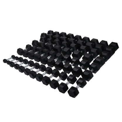Rubber Hex Dumbbell Set | 5-100lb