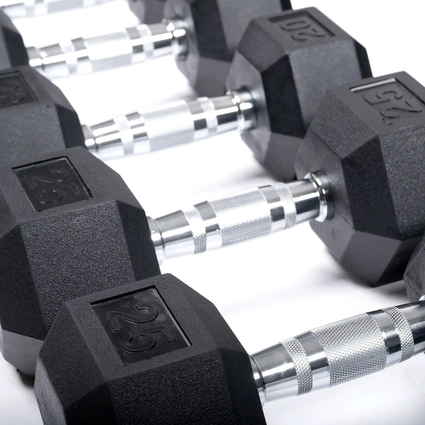 Rubber Hex Dumbbell Set | 5-75lb