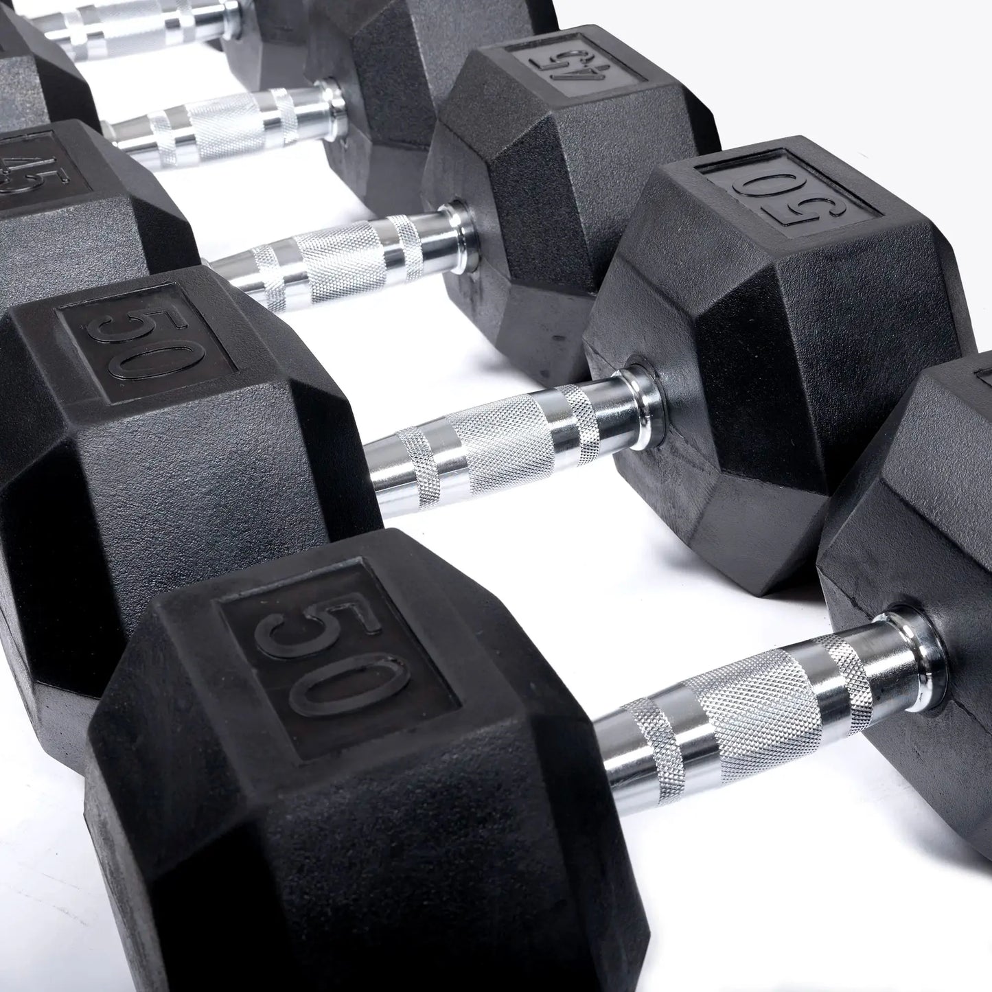 Rubber Hex Dumbbell Set | 5-100lb