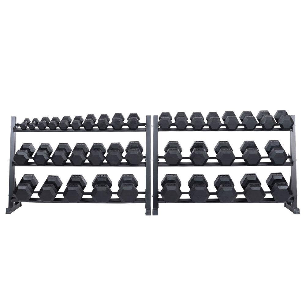 Rubber Hex Dumbbell Set + 60 Racks | 5-100lb