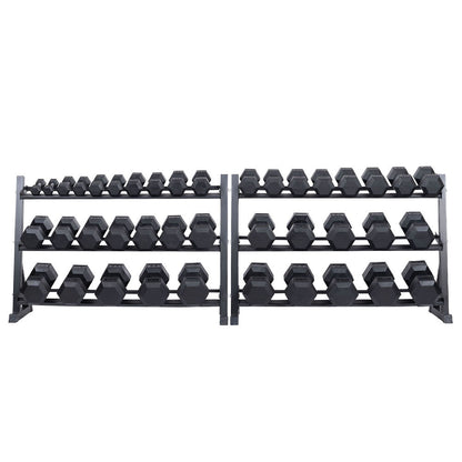 Rubber Hex Dumbbell Set + 60 Racks | 5-100lb