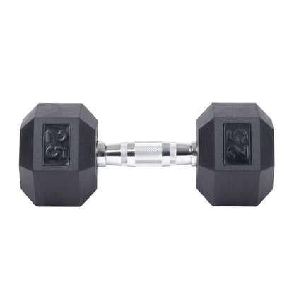 Rubber Hex Dumbbell Set + Racks | 5-75lb