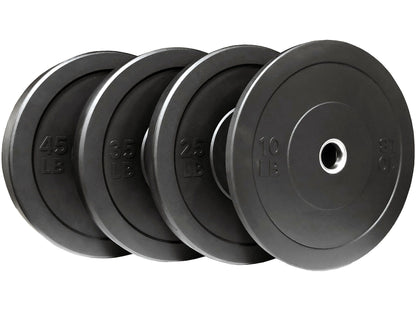 Rubber HD Olympic Bumper Plate + Bar Set